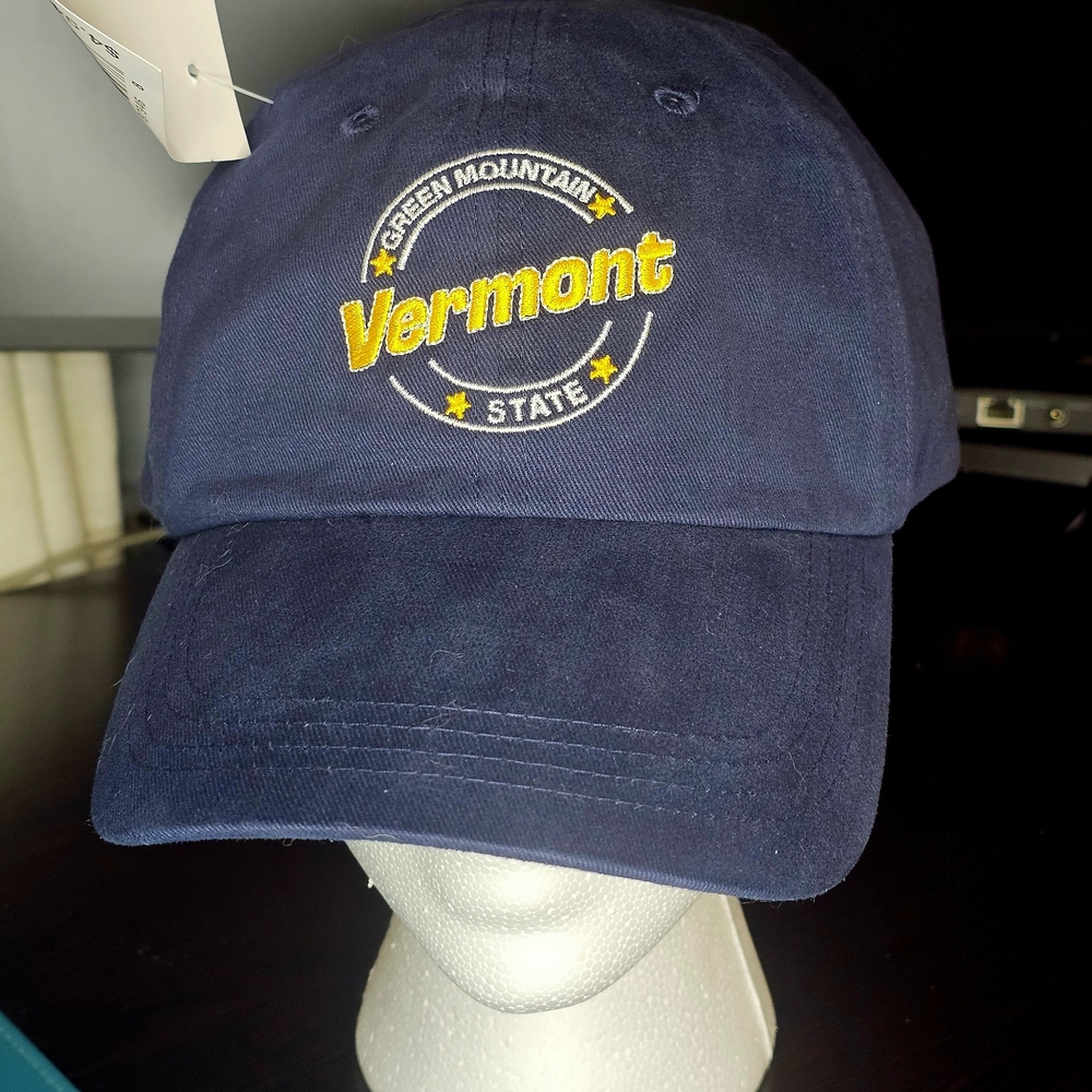 NWT Falcon Headwear Vermont Green Mountain Hat Cap Strapback Adjustable Blue